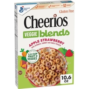 Cheerios Veggie Blends Strawberry Apple Breakfast Cereal, 10.6 OZ