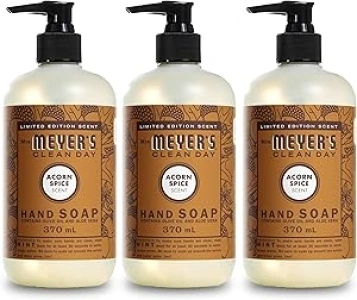 MRS. MEYER'S CLEAN DAY Hand Soap, Acorn Spice, Made with Essential Oils, 12.5 oz - Pack of 3