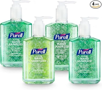 PURELL Advanced Hand Sanitizer Soothing Gel, Fresh Scent, 8 fl oz Pump Bottle (Pack of 4), 9674-06-ECDECO