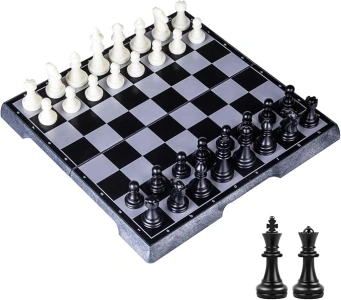 Upgrade Magnetic Travel Chess Set - Vikutu Portable Mini Chess Set 7.6 Inches - Plastic Folding Chess Board