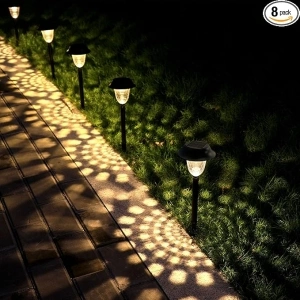 Solar Outdoor Pathway Lights, Solar Garden Lights Outdoor Suitable for Walkway, Patio, Yard, Super Bright LED Solar Yard Lights for Decorative, Waterproof Auto On/Off, 8 Pack