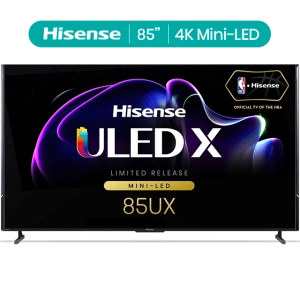Hisense 85-Inch Class Mini-LED Premium ULED X QLED Series 4K Google Smart TV (85UX) - Alexa Compatibility, 120Hz, Dolby Vision Atmos, 2500-nit HDR10+, Hands Free Voice Control