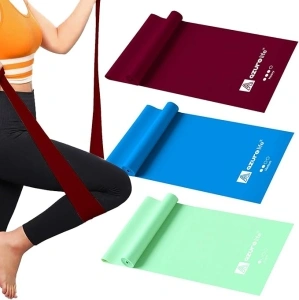 Resistance Bands,Professional Non-Latex Elastic Stretch Bands,Long Flat Exercise Bands for Physical Therapy, Yoga, Pilates, Rehab, at-Home or The Gym Workouts, Strength Training