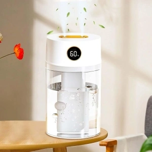 Small Humidifiers for Bedroom, 1.2L Quiet Cool Mist Humidifiers for Home Nursery Indoor Plants, Mini Air Humidifier Nozzle Design Auto Shut-off Double Mist Humidifier for Car Office Desktop, Clear