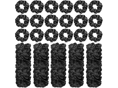 80 Pieces Silk Hair Scrunchies