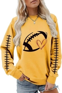 SHAGMTLI Women Sunday Sweatshirt Football Graphic Pullover Football Lover Weekend Tops Long Sleeve Casual Football Shirt