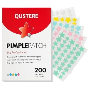 Pimple Patches for Face, Hydrocolloid Acne Patches, Cute Star Zit Covers, Colorful Spot Stickers with Tea Tree, Salicylic Acid & Cica Oil| 3 Sizes (10mm, 12mm & 14mm) |200 Count