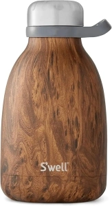S'well Stainless Steel Roamer Bottle, 40oz, Teakwood, Triple Layered Vacuum Insulated Containers Keeps Drinks Cold for 48 Hours and Hot for 16, BPA Free