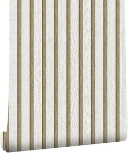 Wallpaper Peel and Stick Wood Grating Stripe Self-Adhesive Wallpaper Faux Wood Contact Paper Wood Slats Self Adhesive Wall Paper PVC Vinyl Film Removable Waterproof