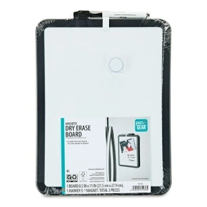 Pen+Gear Magnetic Dry Erase Board with Plastic Black Frame,  Assembled Product Dimension 8.5