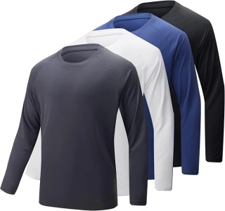 BALENNZ Long Sleeve Tee Shirts for Men - Moisture Wicking Quick Dry Long Sleeve Shirts UV Sun Protection T-Shirts for Running