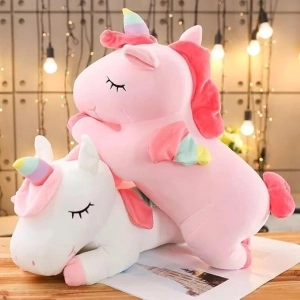 Unicorn Stuffed Animals Set of Two (2) Plushies, 12 inch, Big Cuddly Soft Cute Pink White Rainbow Lovable Alicorn Birthday Gifts Pillows Toys for Girls