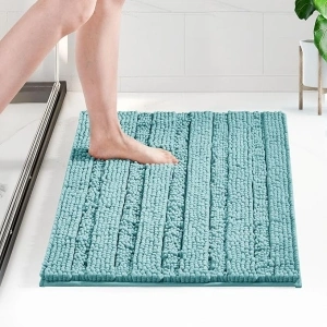 Deconovo Bath Mat - Striped Bathroom Mat, Extra Soft Plush Bathroom Rug, Bathroom Rugs Non-slip Washable, Super Absorbent & Thick Indoor Door Mat Bath Carpet, Bath Rugs (32