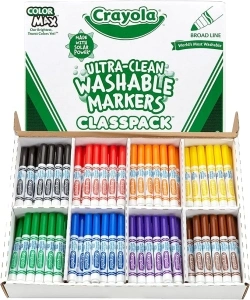 Crayola Broad Line Washable Markers - 200ct (8 Colors), Kids Bulk Classroom Markers, Back to School, Teacher Classroom Must Have