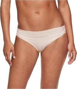 Warner's Women's No Pinching No Problems Dig-Free Comfort Waist with Lace Microfiber Bikini 5509