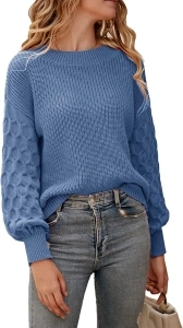 PRETTYGARDEN Women's 2024 Winter Pullover Sweater Casual Long Sleeve Crewneck Loose Chunky Knit Jumper Tops Blouse
