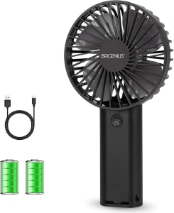 Mini Handhled Fan, 4000mAh Rechargeable Battery Operated USB Desk Fan, Small Personal Portable Fan 3 Speed Adjustable Powerful Fan for Travel Office outdoor Activities