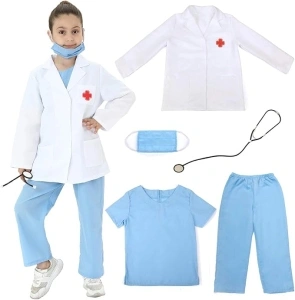 Lingway Toys Kids Doctor Costume Doctor Role Play Dress Up Set Doctor Scrubs for Boys and Girls 3-8years