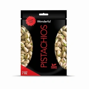 Wonderful Pistachios In Shell, Sweet Chili Flavored Nuts, 7 Ounce Resealable Bag, Protein Snacks, Gluten Free, Healthy Snacks