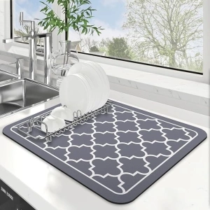 WISELIFE Dish Drying Mat Super Absorbent Drying Mat Large Dish Drying Mats for Kitchen Counter Easy Clean Dish Mat Kitchen Drying Mat 15