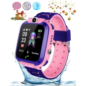 Smart Watch for Kids, Waterproof Kids Smartwatch with GPS Tracker, SOS Call, Fashionable Camera Music Player Birthday Gift for Children