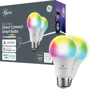 GEGE - Cync A19 Smart Matter Compatible LED Light Bulb (2 Pack) - Color Changing - Full ColorModel:93131390SKU:6573924