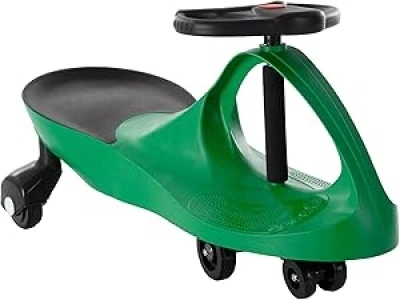 Wiggle Car Ride on Toy - No Batteries, Gears, or Pedals - Just Twist, Swivel, and Go - Outdoor Ride on for Kids 3 Years and Up by Lil' Rider (Green), Large