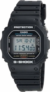 Casio Men's G-Shock Quartz Watch with Resin Strap, Black, 20 (Model: DW5600E-1V)