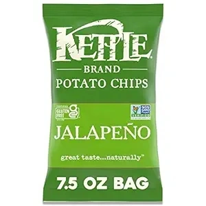 Kettle Brand Jalapeno Kettle Potato Chips, Gluten-Free, Non-GMO, 7.5 oz Bag