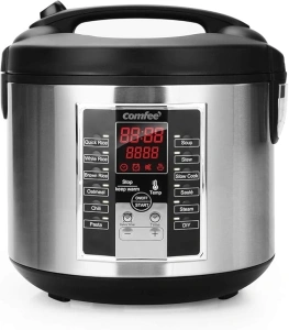 COMFEE' Rice Cooker 10 cup uncooked, Food Steamer, Stewpot, Saute All in One (12 Digital Cooking Programs) Multi Cooker Large Capacity 5.2Qt, 24 Hours Preset