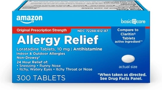 Amazon Basic Care Allergy Relief Loratadine Tablets 10 mg, 300 Count