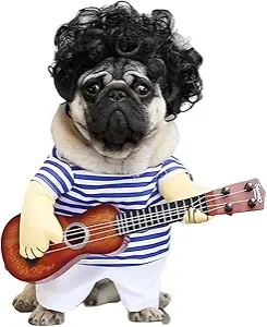 NACOCO Pet Guitar Costume Dog Costumes Cat Halloween Christmas Cosplay Party Funny Outfit Clothes (M)