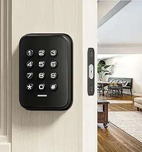 Veise Keyless Entry Door Lock, Electronic Keypad Deadbolt Lock, Auto Lock, Anti-Peeking Password Door Locks with Keypads, 1 Touch Locking & Easy Installation, Black