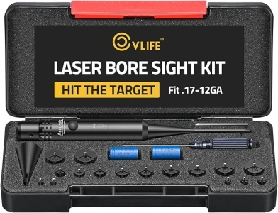 CVLIFE Bore Sight Laser Kit fit 0.17 to 12GA Calibers, Professional Red/Green Laser Boresighter Kit for All Gun, Multiple Caliber Bore Sighting Kit for Hunting Rifles Pistols and Handgun