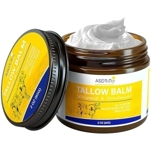 Handmade Whipped Tallow Balm for Skin Care- All Natural Grass Fed Beef Tallow All Purpose Balm,Face and Body Moisturizing Cream, Tallow Balm For Dry Skin- 2 oz