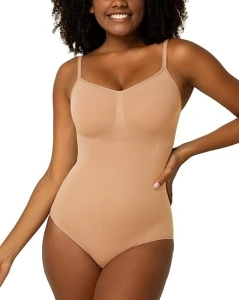 Niidor Women Bodysuit Seamless Wear Ribbed Shapewear Body Sleeveless One Piece Jumpsuits, Tummy Control Thong Body Shape