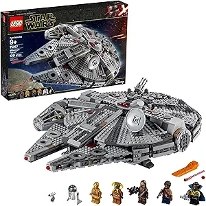 LEGO Star Wars Millennium Falcon 75257 Building Set - Starship Model with Finn, Chewbacca, Lando Calrissian, Boolio, C-3PO, R2-D2, and D-O Minifigures, The Rise of Skywalker Movie Collection