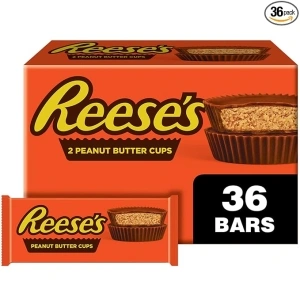 REESE'S Milk Chocolate Peanut Butter Cups, Easter Candy Packs, 1.5 oz (36 Count)