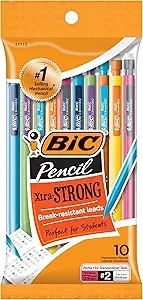 BIC Xtra-Strong Mechanical Pencil, Colorful Barrel, Thick Point (0.9mm), 10-Count