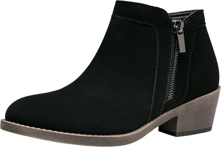 Jeossy Women's 9618 Classic Ankle Boots Slip on Chunky Heel Boots for Women