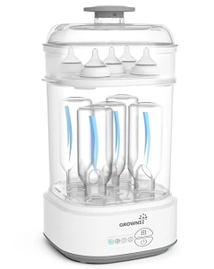 GROWNSY Bottle Sterilizer and Dryer, 2024 Compact Electric Steam Baby Bottle Sterilizer (Esterilizador de Biberones), Bottle Sanitizer for Baby Bottles, Pacifiers, Pump Parts