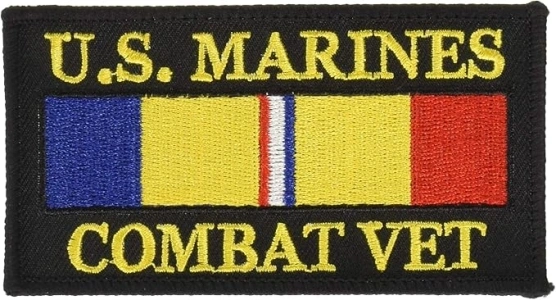 EagleEmblems PM1296 Patch-USMC,Combat Veteran (1.75x4.25'')