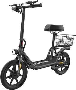 Gotrax Electric Scooter with Seat for Adult, Max 16-25miles Range, 15.5-20mph Power by 350W-500W Motor, Comfortable 14