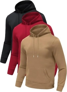 3-Pack Men's Spring And Autumn Thin Long-Sleeved Pocket Hooded Sweatshirts Casual Sports Tops