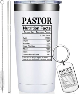 Grifarny Pastor Gifts for Men Women - Pastor Appreciation Gifts - Pastor Nutritional Facts - Birthday, Christmas Gifts for Pastor - Pastor Tumbler Cup 20oz