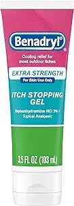 Benadryl Anti Itch Gel, Relief of Outdoor Itches Associated with Poison Ivy, Topical Analgesic, Cooling Relief, Diphenhydramine, 3.5 oz