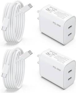 iPhone 15 16 Charger, 2 Pack 40W USB C Charger Dual Port Fast Charging Block (2-Pack 6 ft USB C to C Cable Cord Included) for iPhone 16 15 Pro Max/15Pro/15/15Plus,iPad