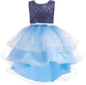 Glamulice Flower Girl Sequence Sequin Rainbow Tulle Dress High-Low Wedding Party Bridesmaid Birthday Pageant Dresses