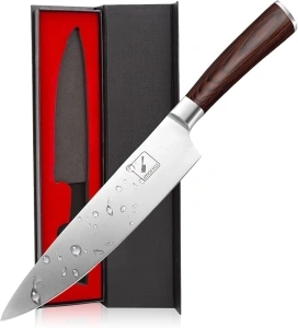 imarku Chef Knife - Pro Kitchen Knife 8 Inch Chef's Knives High Carbon Japanese SUS440A Stainless Steel Sharp Paring Knife with Ergonomic Handle, Red Handle, Gifts for Women Men