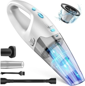 Handheld Vacuum Cordless,Car Hand Vacuum Cleaner,Dust Busters Cordless Rechargeable with LED Light/Multi Accessories/Washable Filter,1.6lbs Mini Portable Vacuum Cleaner for Home Office Car Pet